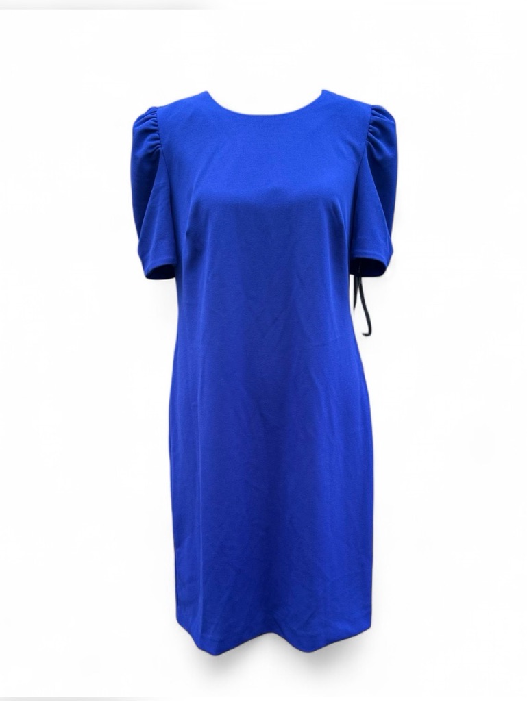 Calvin Klein Royal Blue Short & Puff Sleeve Sheath Dress 8, W Back Zipper. Nwt